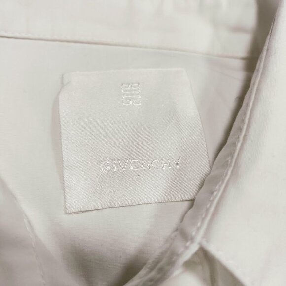 Givenchy Mens Classic Fit White Cotton Button-Up Shirt With Logo Design Made In - Picture 5 of 16